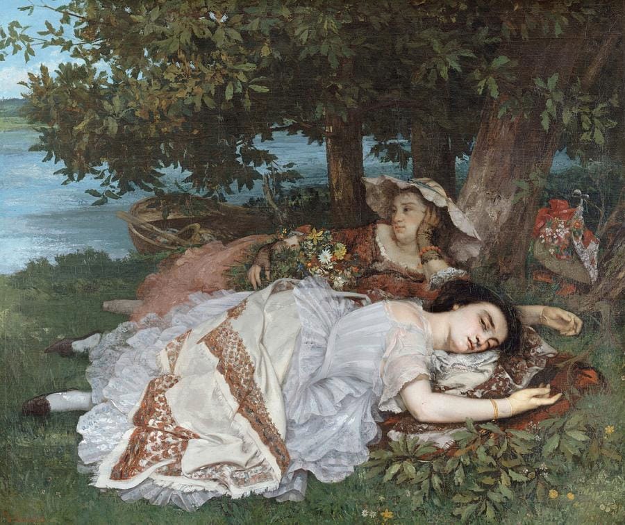Young Ladies on the Banks of the Seine by Gustave Courbet