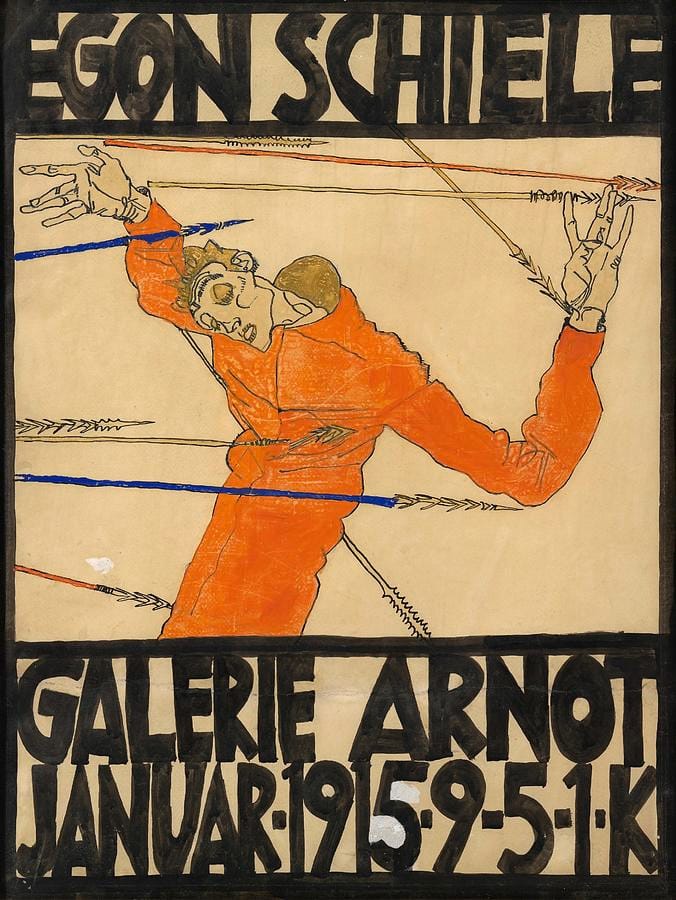 Poster for the Schiele Exhibition at the Galerie Arnot by Egon Schiele