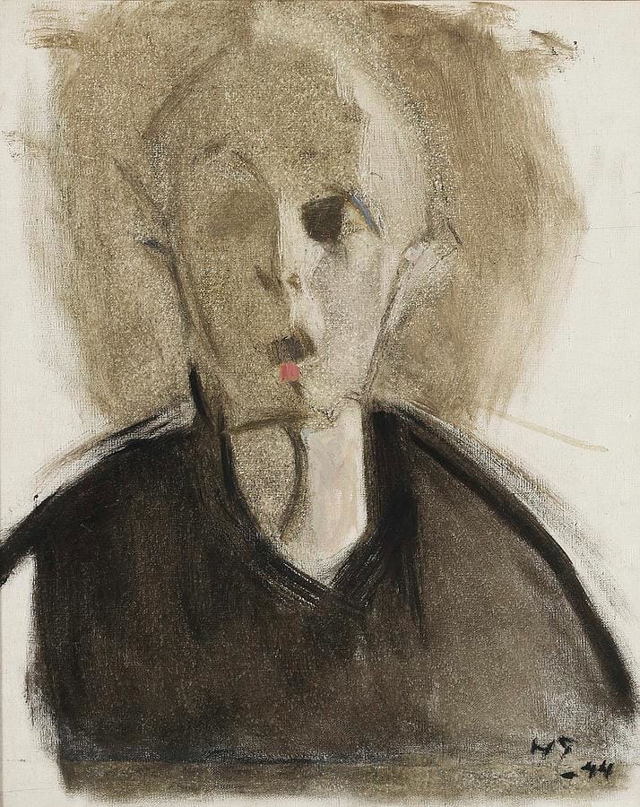 Self-Portrait with Red Spot by Helene Schjerfbeck