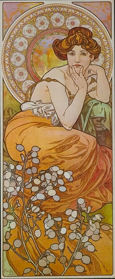 The Precious Stones: Topaz by Alphonse Mucha