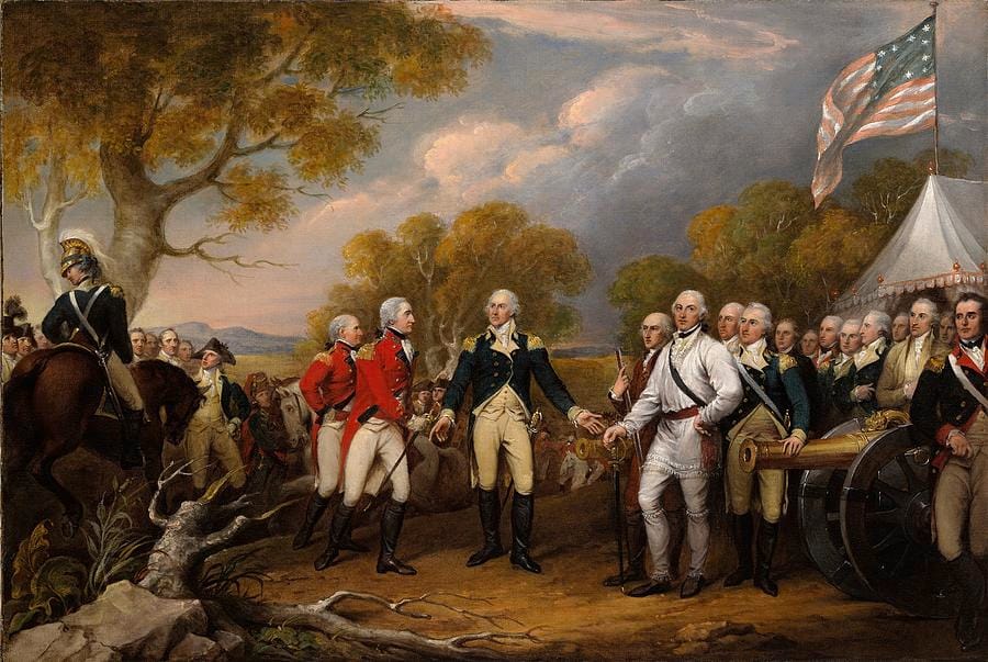 The Surrender of General Burgoyne at Saratoga by John Trumbull