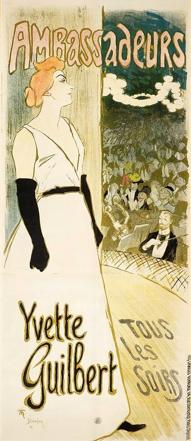 Ambassadeurs: Yvette Guilbert by Théophile Alexandre Steinlen