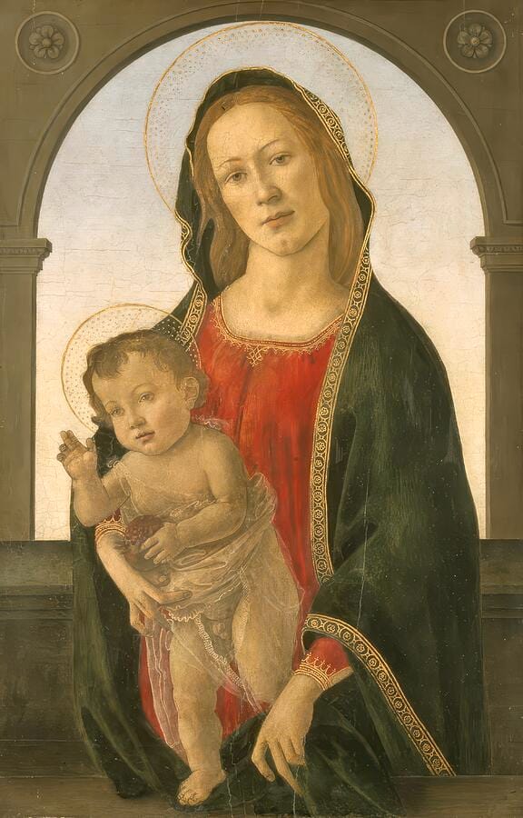 Virgin And Child With A Pomegranate by Sandro Botticelli