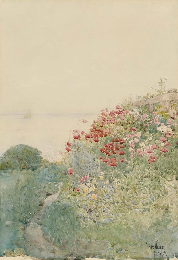 Field Of Poppies, Isles Of Shoals by Childe Hassam