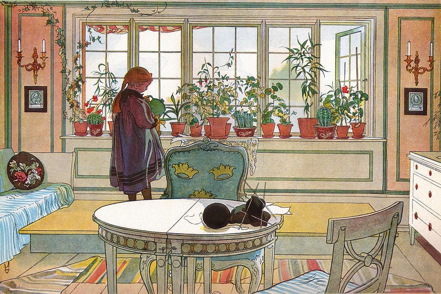 Flowers on the Windowsill by Carl Larsson