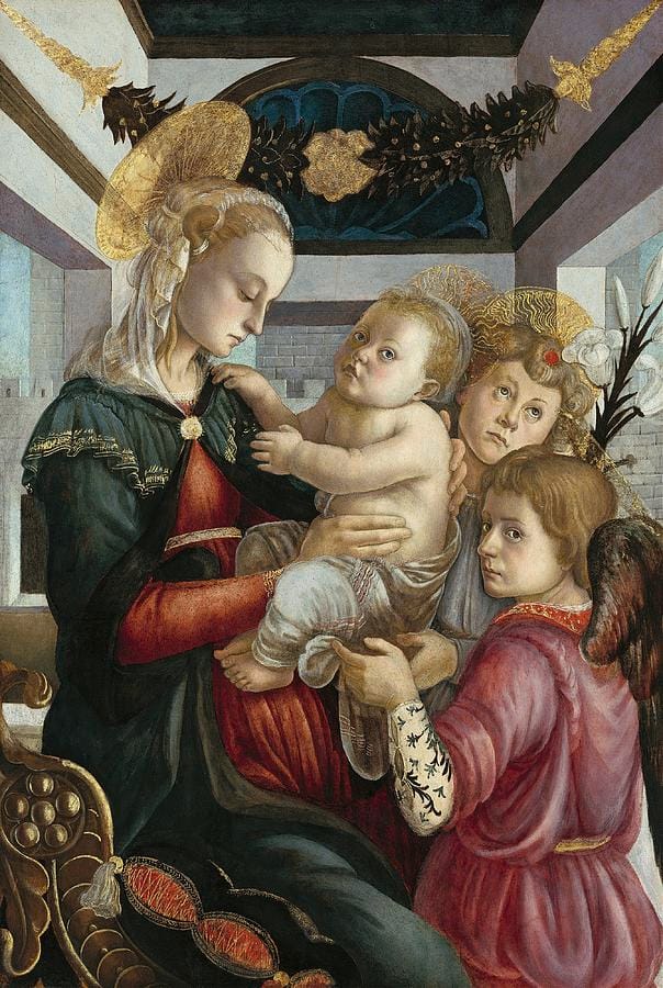 Madonna And Child With Angels by Sandro Botticelli