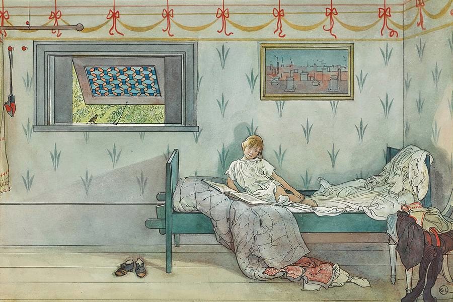 Cock-a-doodle-do, Its Seven Oclock by Carl Larsson