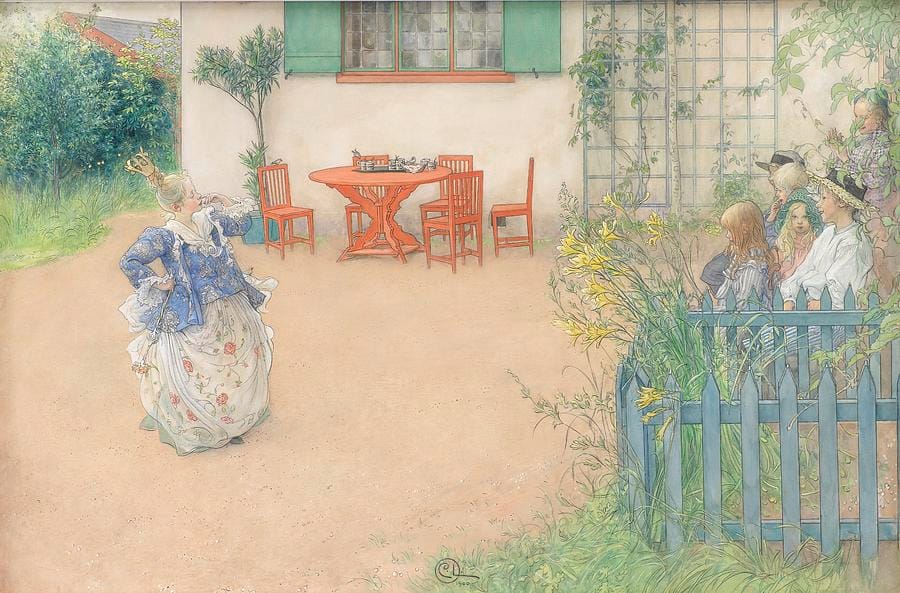 Lisbeth As The Evil Princess In The Fairy Tale Fagel Bla by Carl Larsson