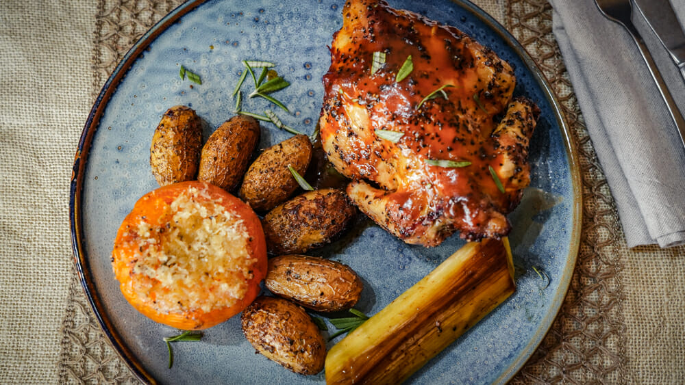 Le coquelet rôti à la broche, sauce à la Diable (Escoffier)