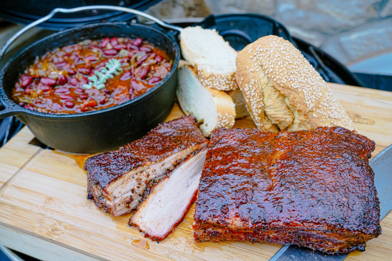 Lard façon Brisket, Cow-Boy Beans