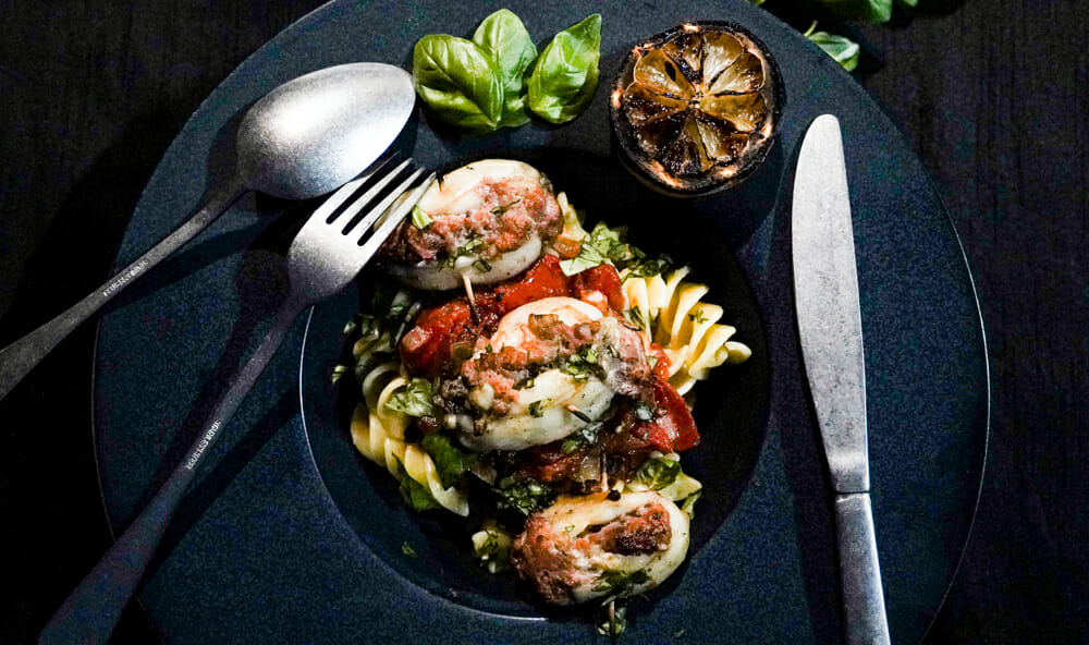 Terre et Mer d'encornets farcis au barbecue