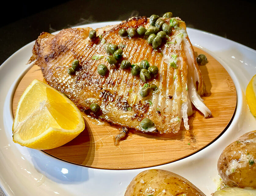 Raie au beurre noir à la plancha