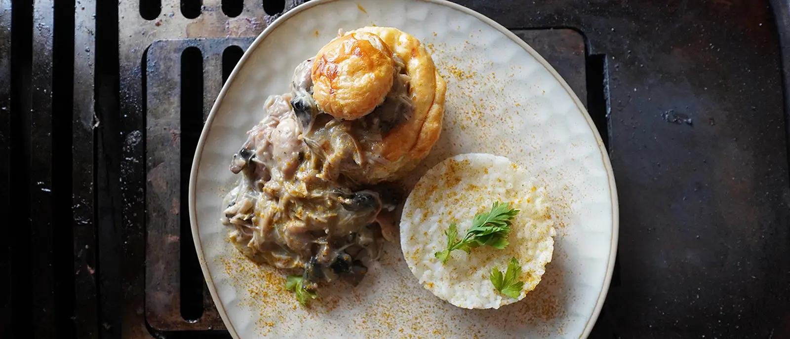 Bouchée à la Reine (Vol-au-vent) fumée au barbecue