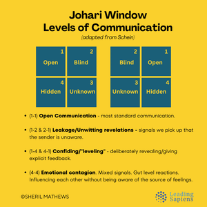 Four Levels of Communication based on the Johari Window