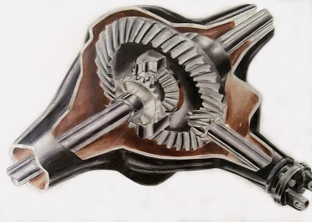 Differential for a rear-wheel drive vehicle. No machine-readable author provided. 17177 assumed (based on copyright claims)., CC BY-SA 3.0, via Wikimedia Commons