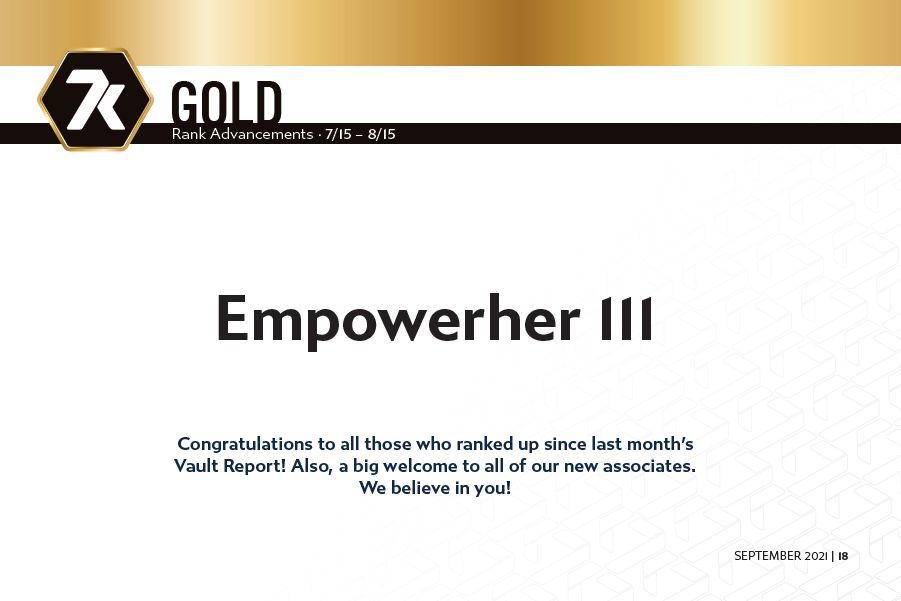 7k Metals Gold Rankups July 15 - August 15, 2021