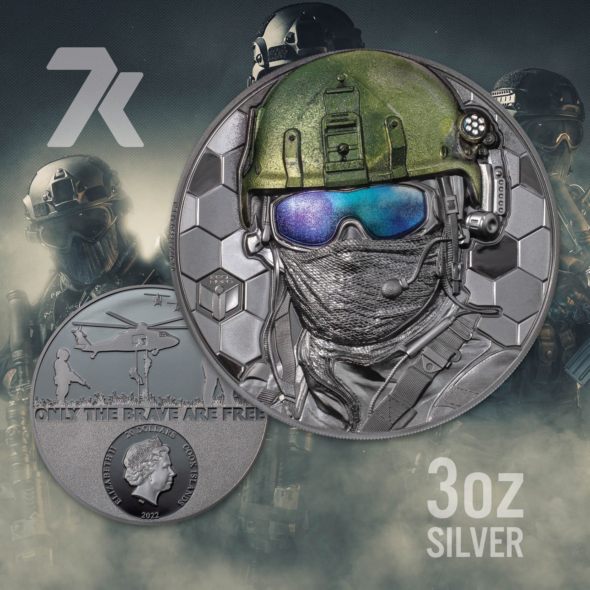 2022 Real Heroes Special Forces 3oz Silver Coin