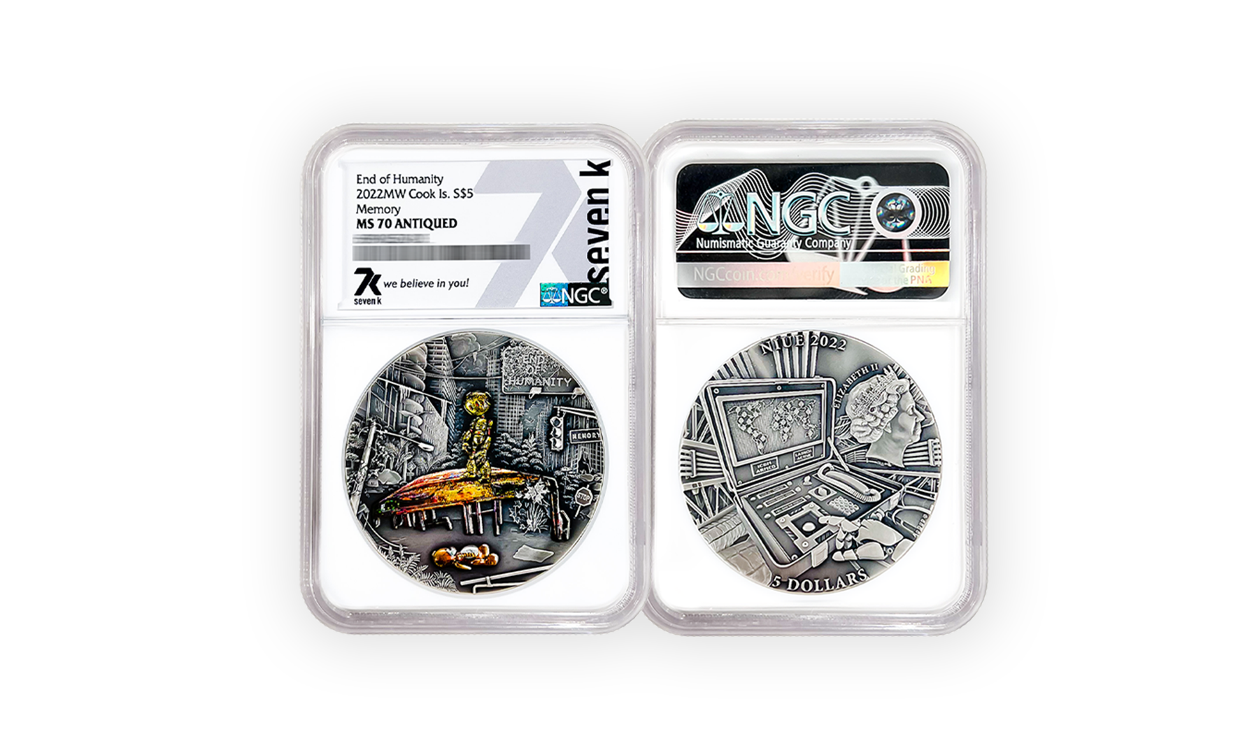 2022 End Of Humanity Memory 2 oz Silver Coin MS70