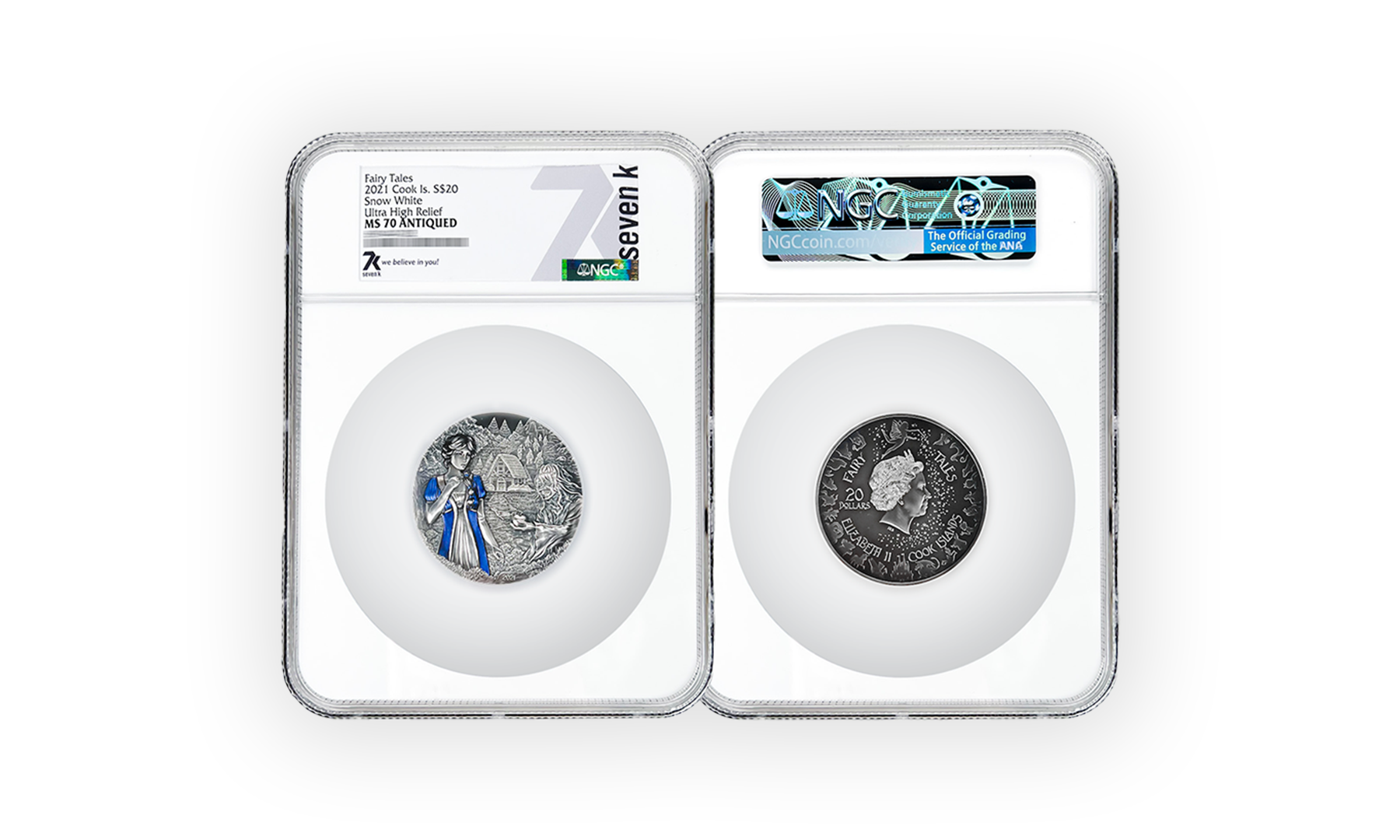 2021 Fairy Tales & Fables Snow White 3 oz Silver Coin MS70