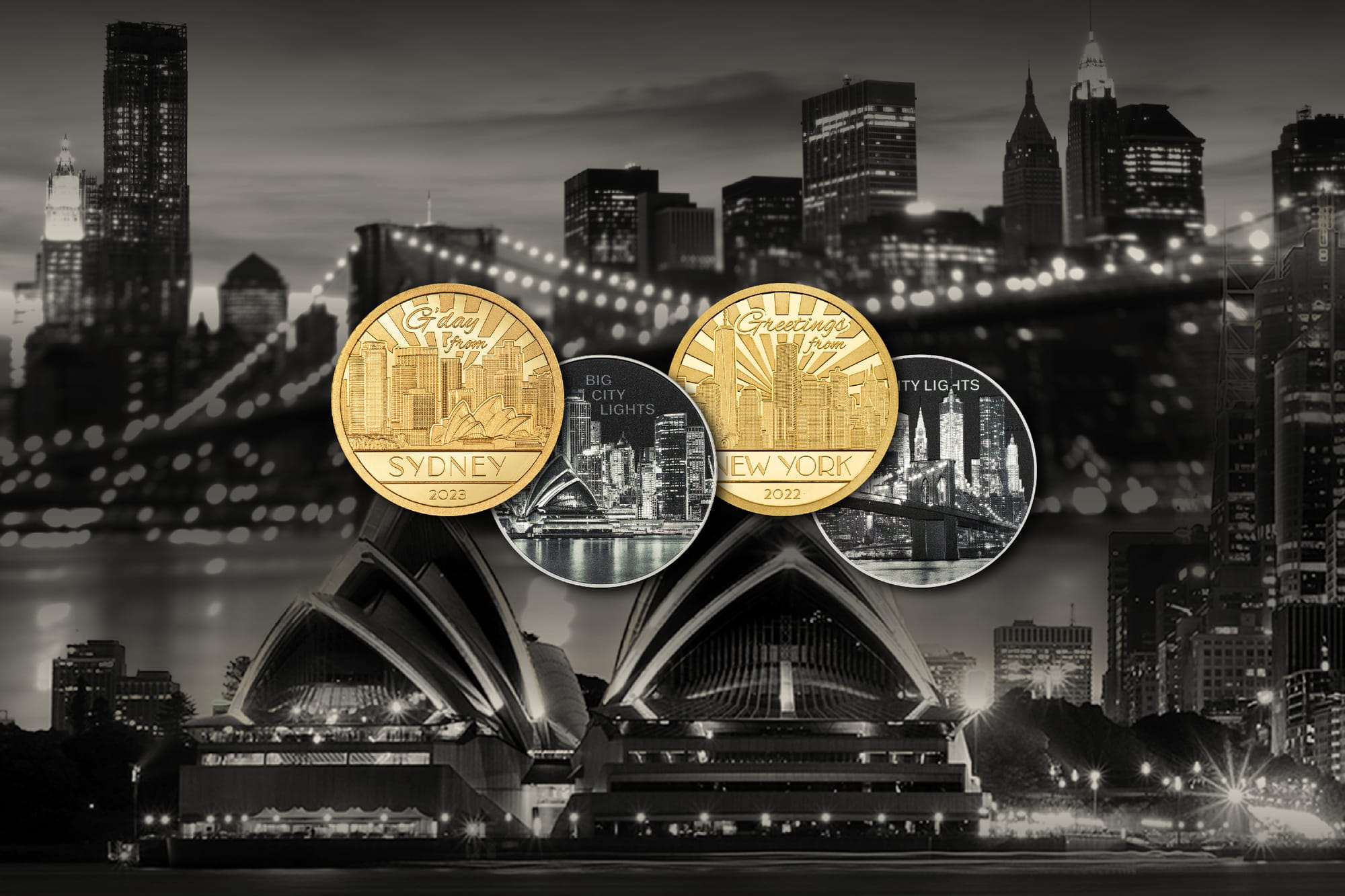 big city lights silver and gold coin collection