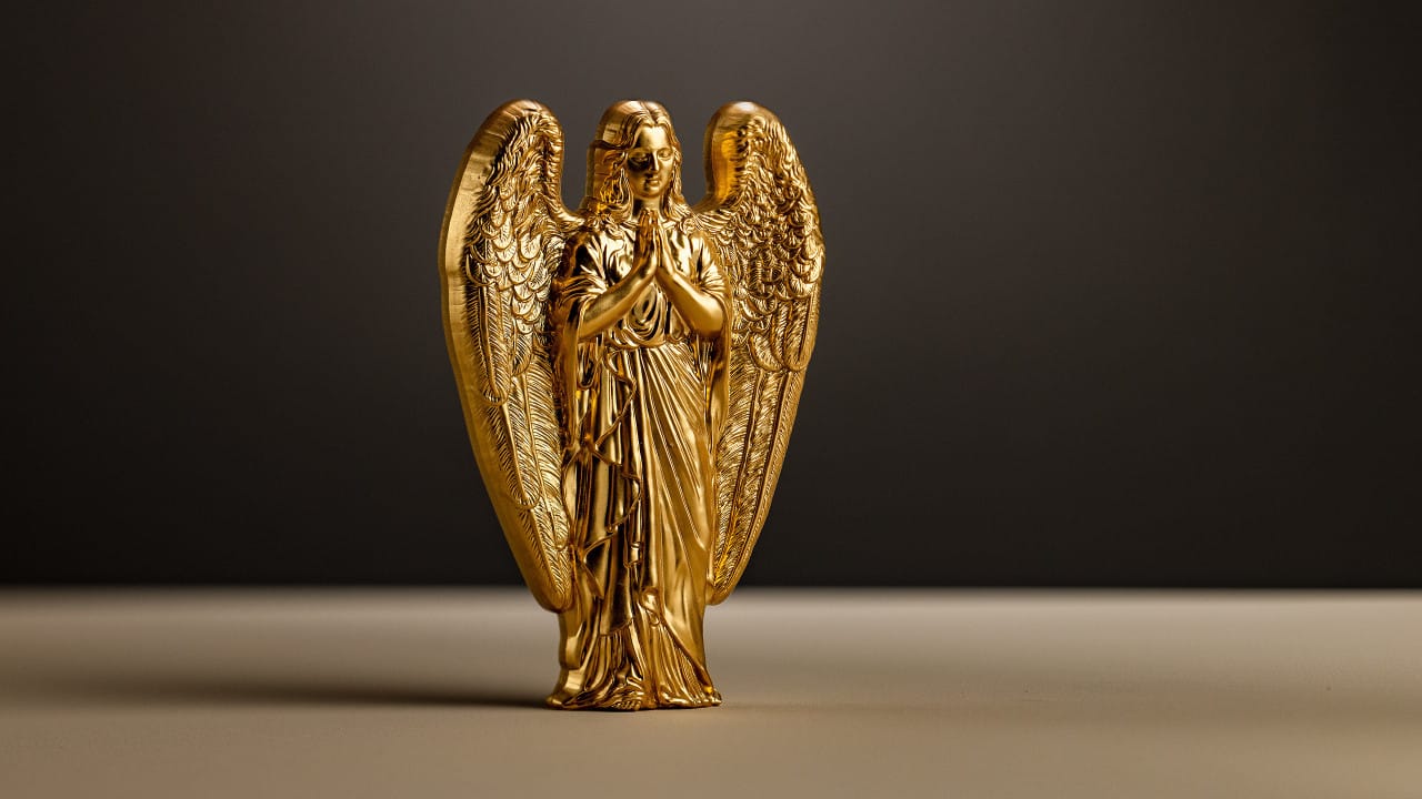 2023 Spiritual Arts - Angel of Mercy gilded 3 oz. silver coin