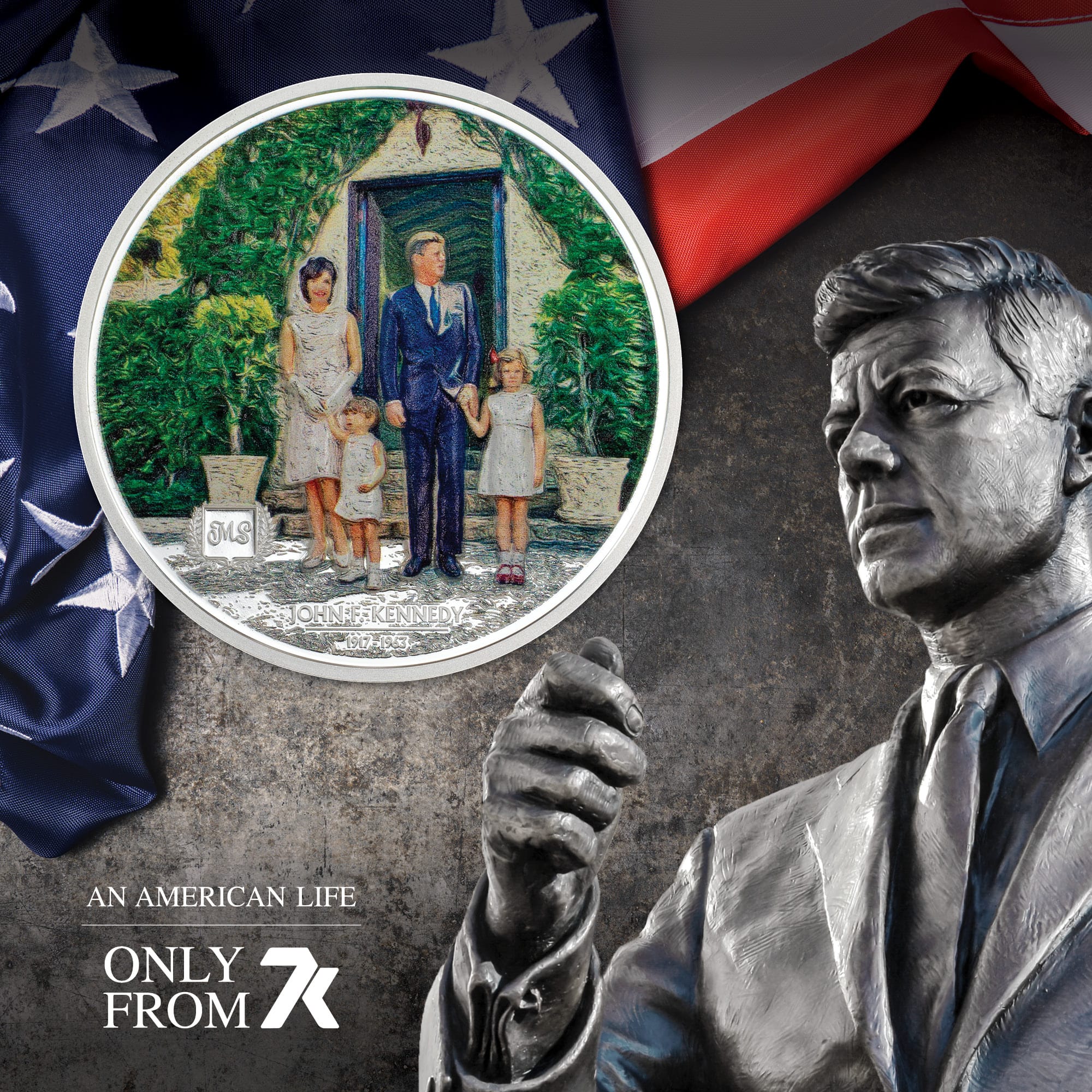 2023 An American Life John F. Kennedy 2 oz Silver Coin