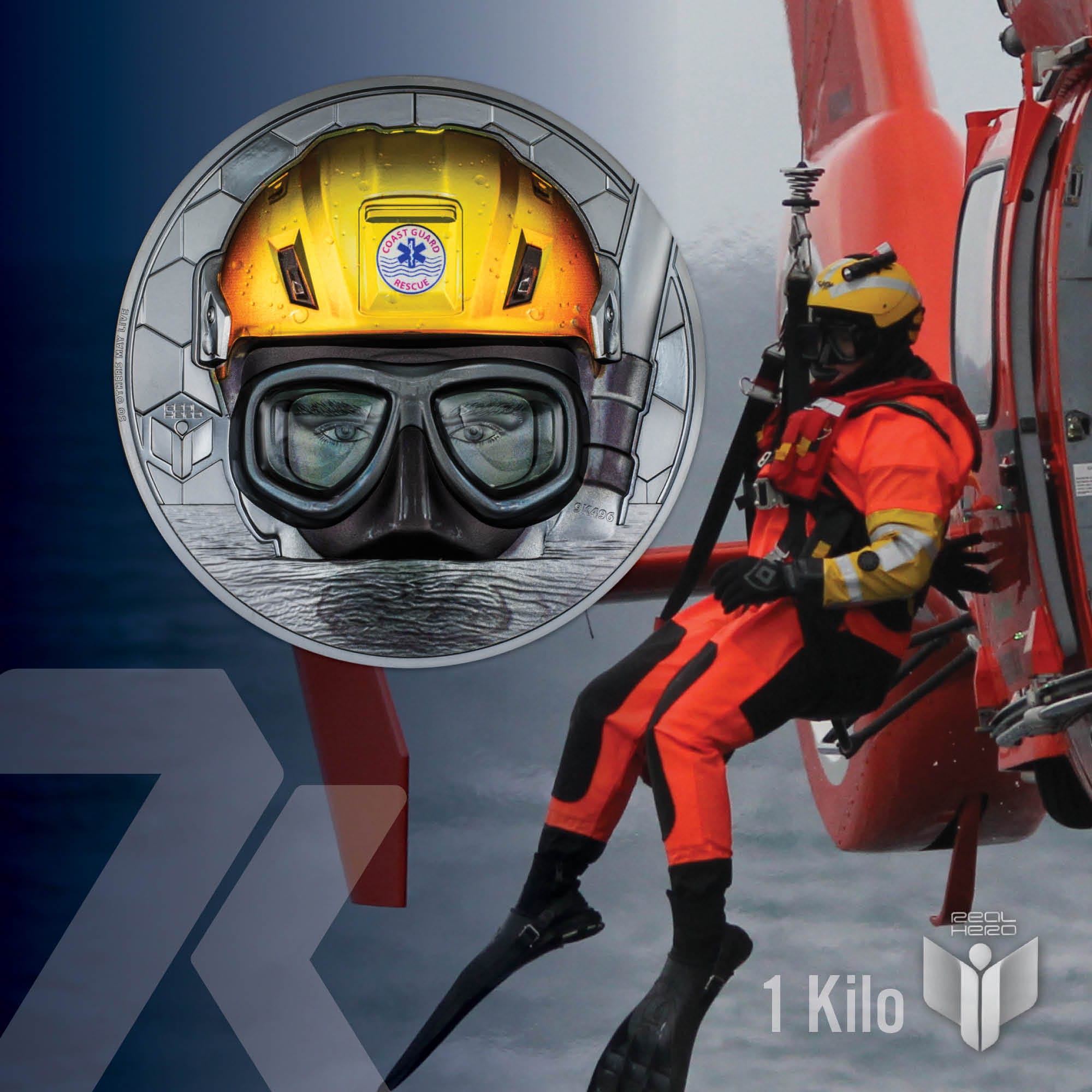 2023 Real Heroes – Coast Guard 1 kilo silver coin