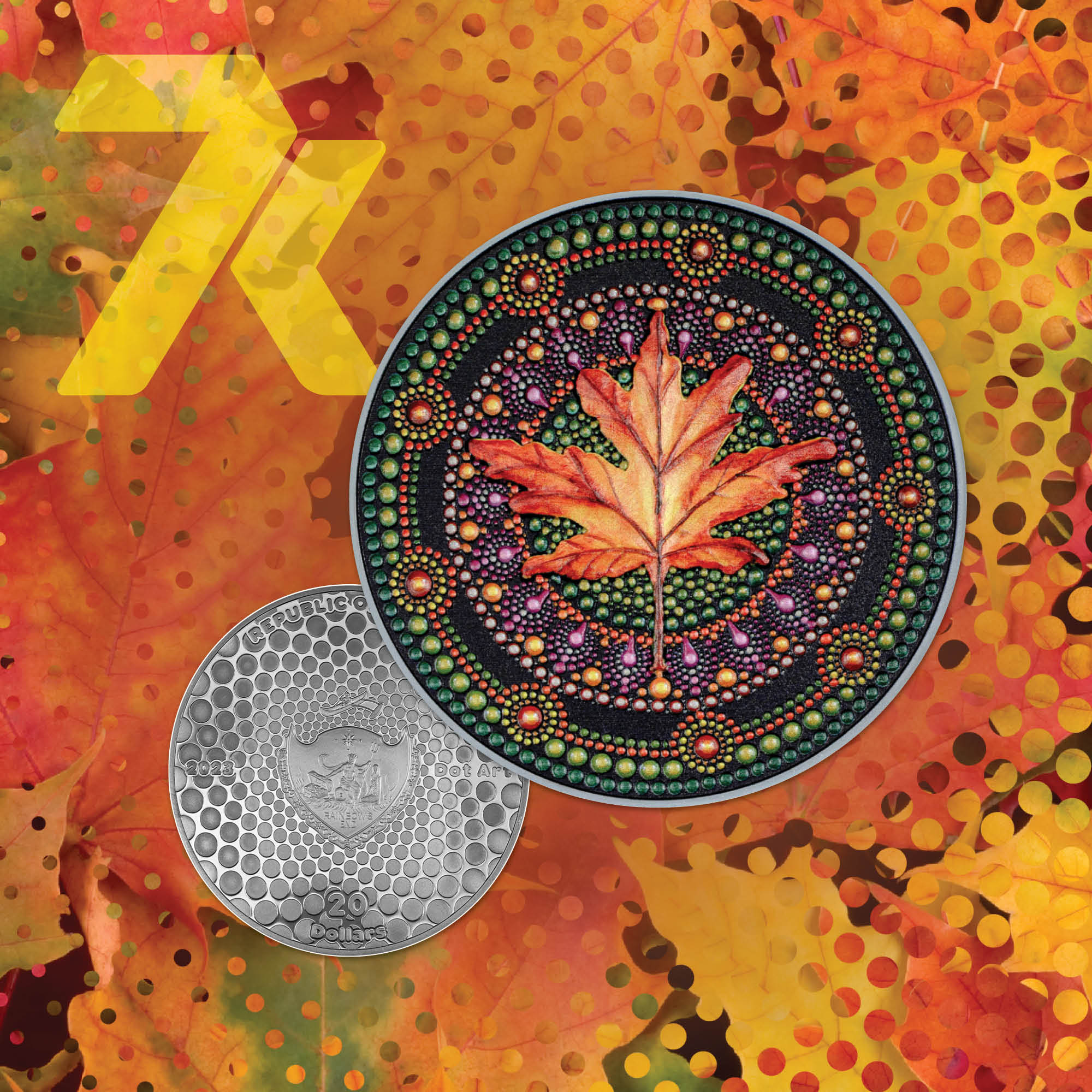 2023 Dot Art Four Seasons – Autumn 3-oz silver coin PF70