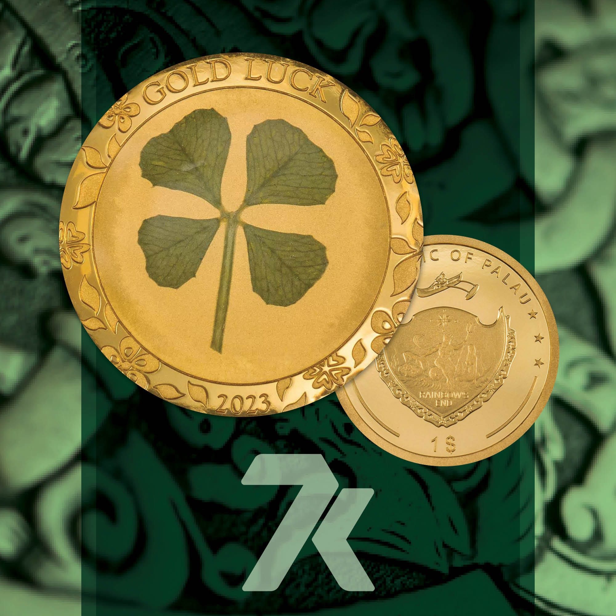 2023 Four Leaf Clovers – Good Luck 1-gram gold coin PF70