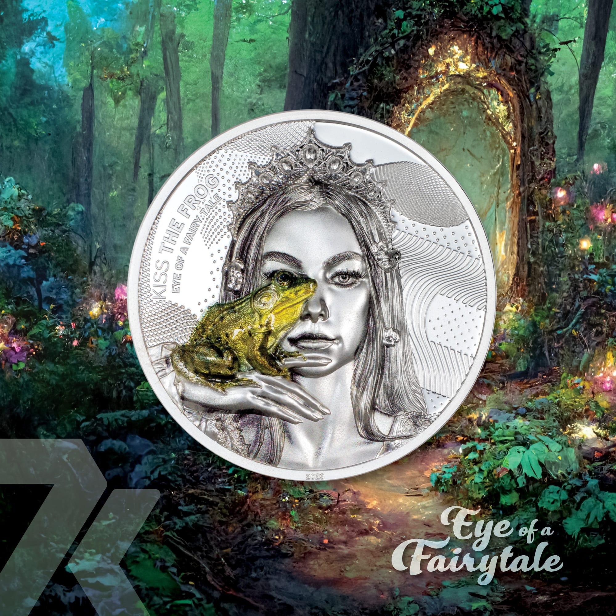 2023 Eye of a Fairytale – Kiss the Frog 2-oz silver coin PF70 & PF69