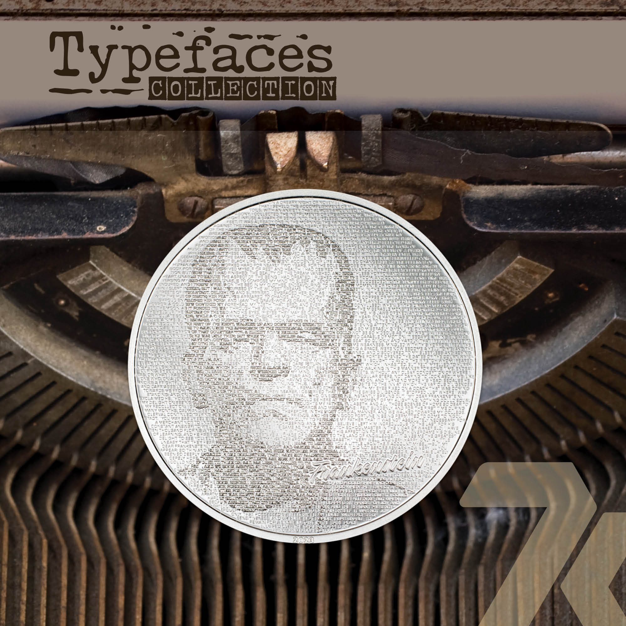 2023 Typefaces – Frankenstein 1-oz silver coin PF70