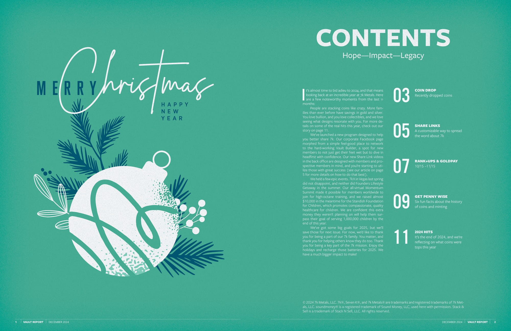 December 2024 Vault Report