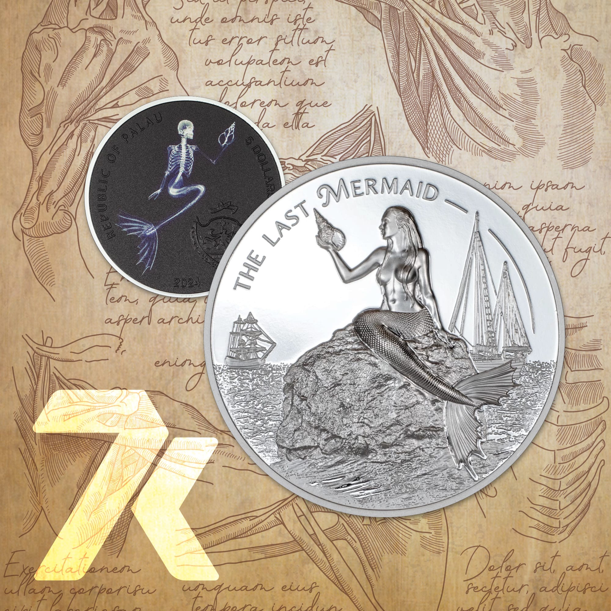 2024 X-Ray – The Last Mermaid 1-oz silver coin PF70