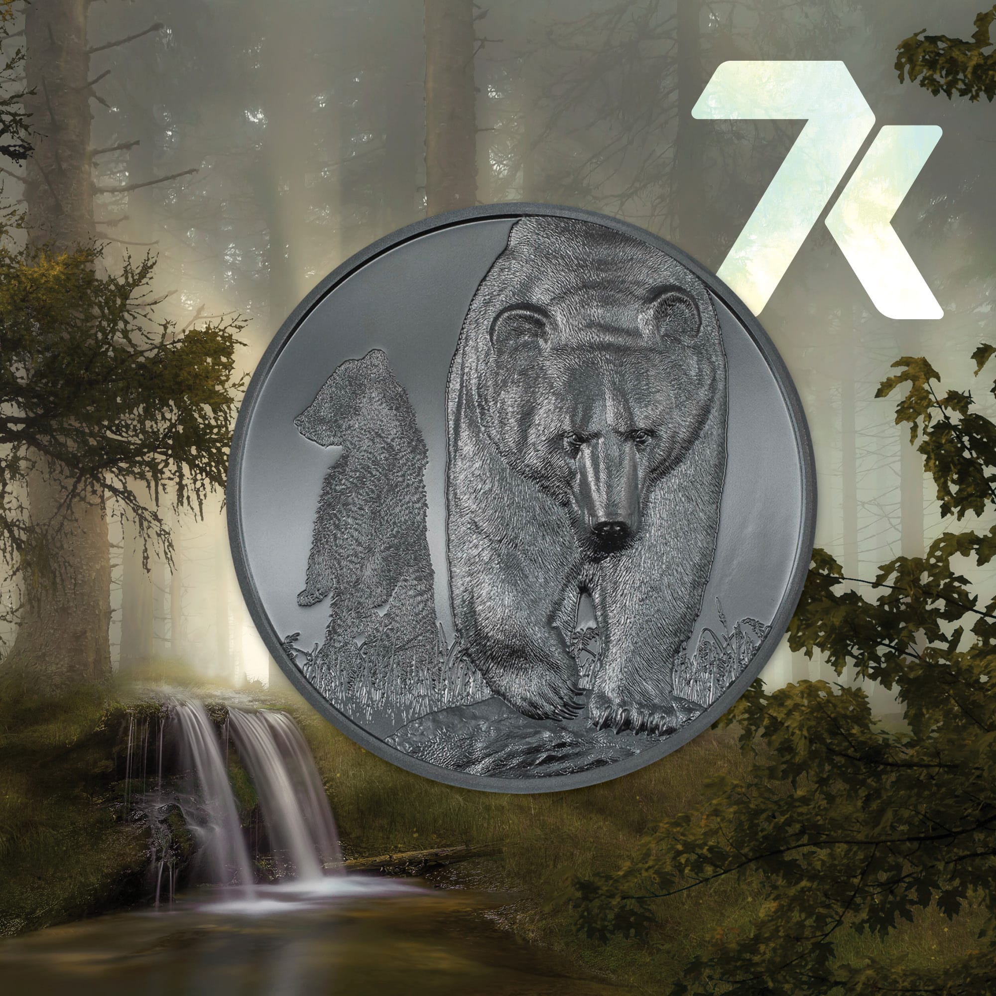 2023 Growing Up – Brown Bear 2-oz silver PF70