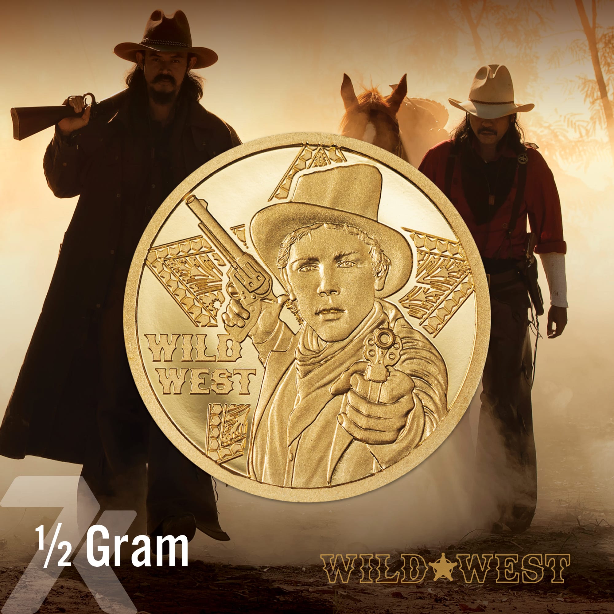 2024 Legends – Wild West 1/2-gram gold PF70