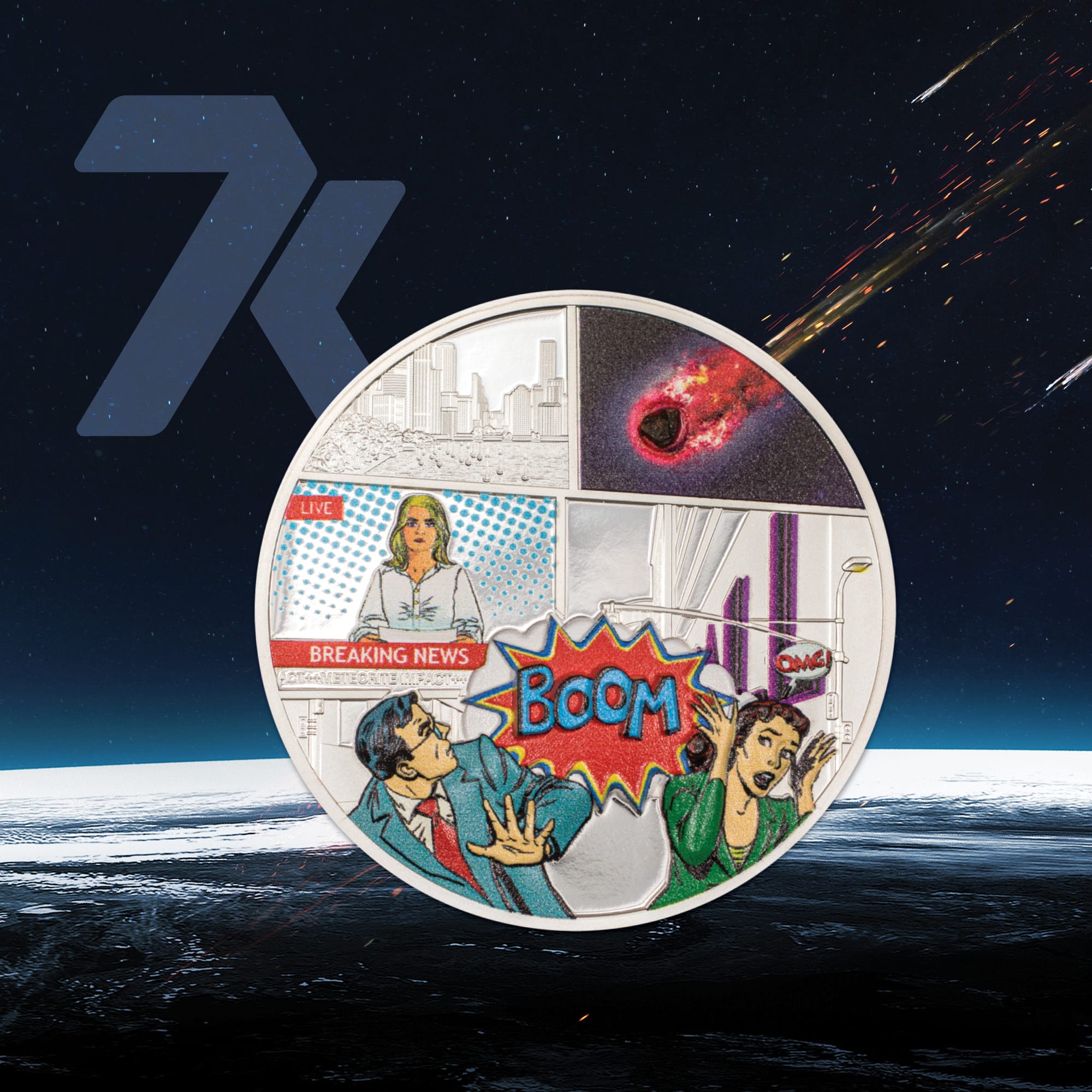 2023 Meteorite Impacts – Tenham 1-oz silver PF70 & PF69