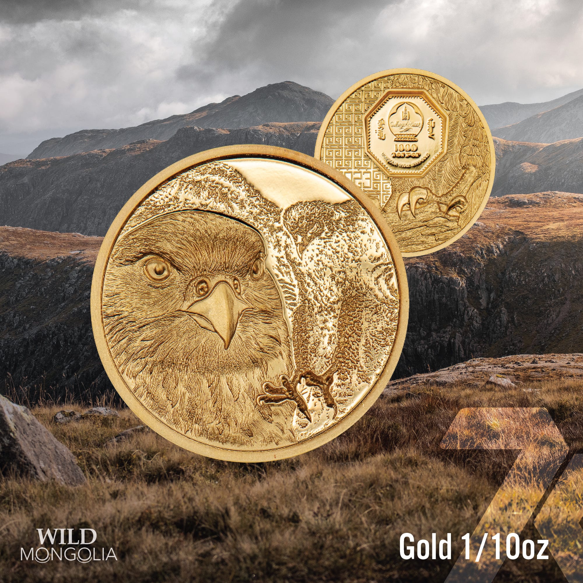 2023 Wild Mongolia – Mongolian Falcon 1/10-oz gold PF70