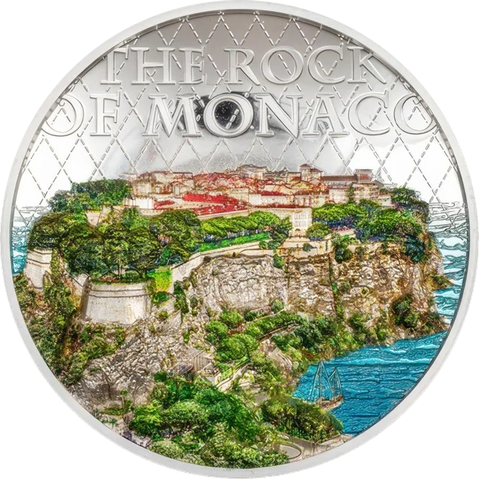 2024 Architectures of the World – Rock of Monaco 2-oz silver PF70