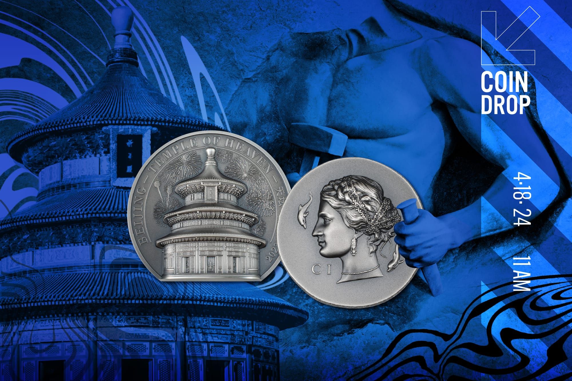 Antiqued Silver Coin Drop
