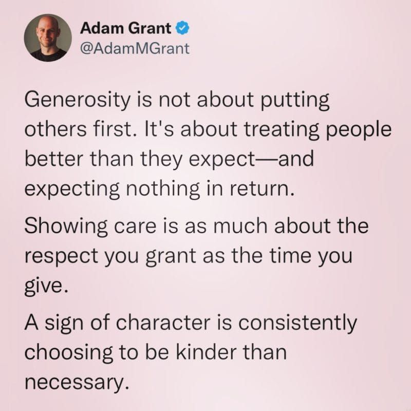 Redefining Generosity