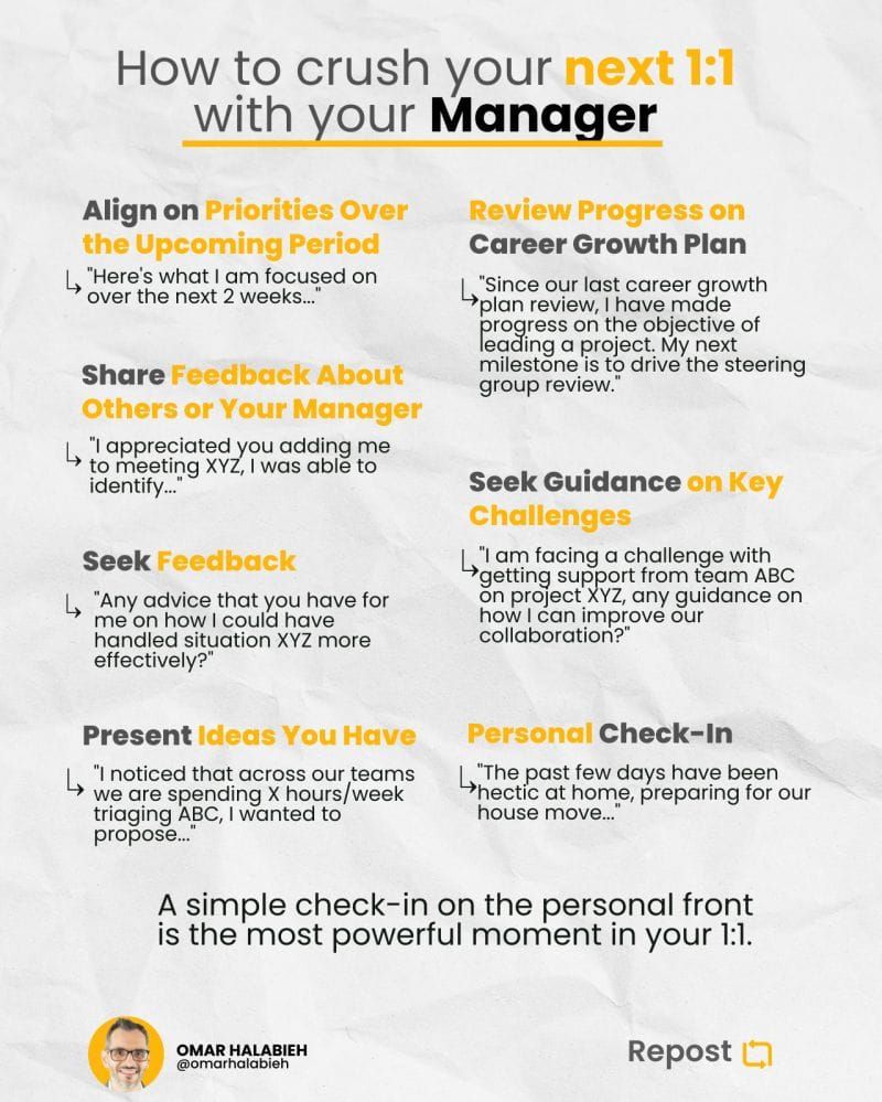 7 Must-Haves for Your 1:1 with Your Manager (Don’t Miss #7!)
