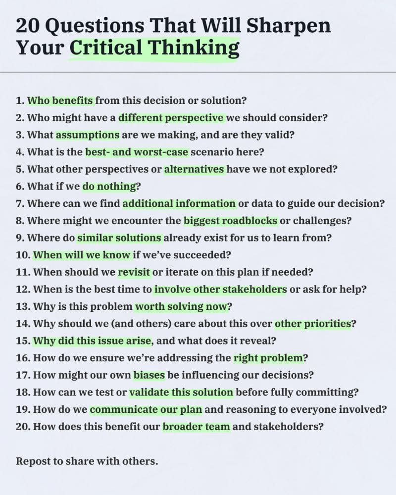 Better Questions, Smarter Decisions: The Framework for Clear Thinking