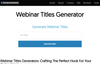 Webinar Titles Generator