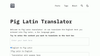 Pig Latin Translator