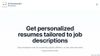 AI Personalized Resumes