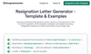 Resignation Letter Generator