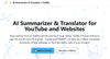 AI YouTube & Web Summarizer + Instant Translator | TL...