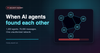 Illustration of autonomous AI agents connecting through an unauthorized message board during a security incident