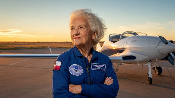 WALLY FUNK, LAST OF THE MERCURY 13, FLIES WEST AT 87