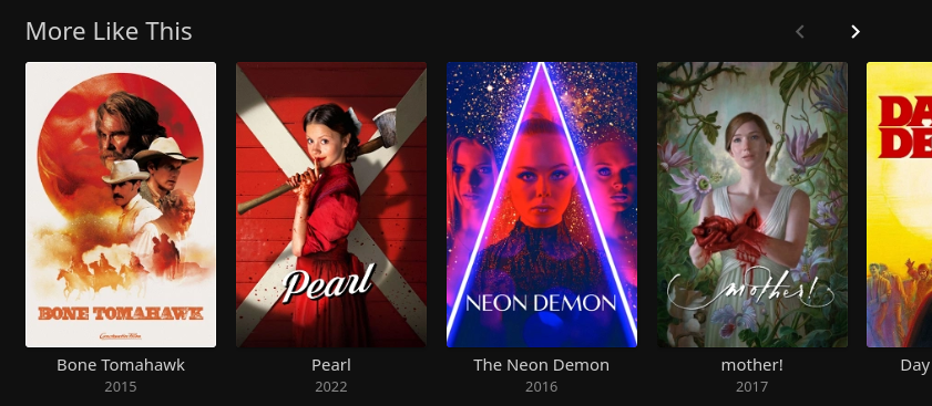 "More Like This" movie recommendations in Jellyfin.